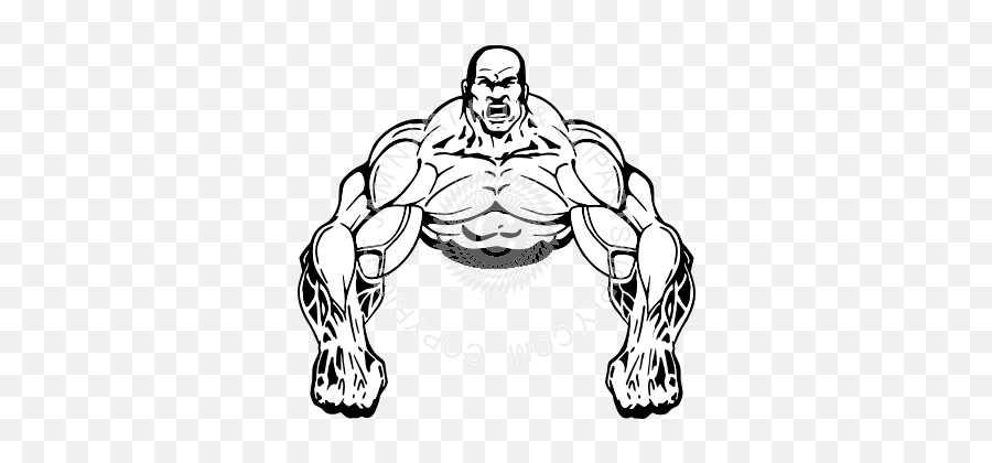 Png Free Muscle Man Line Art For - Cartoon Muscle Man Png,Body Builder Png  - free transparent png images 