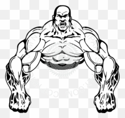 Png Free Muscle Man Line Art For - Cartoon