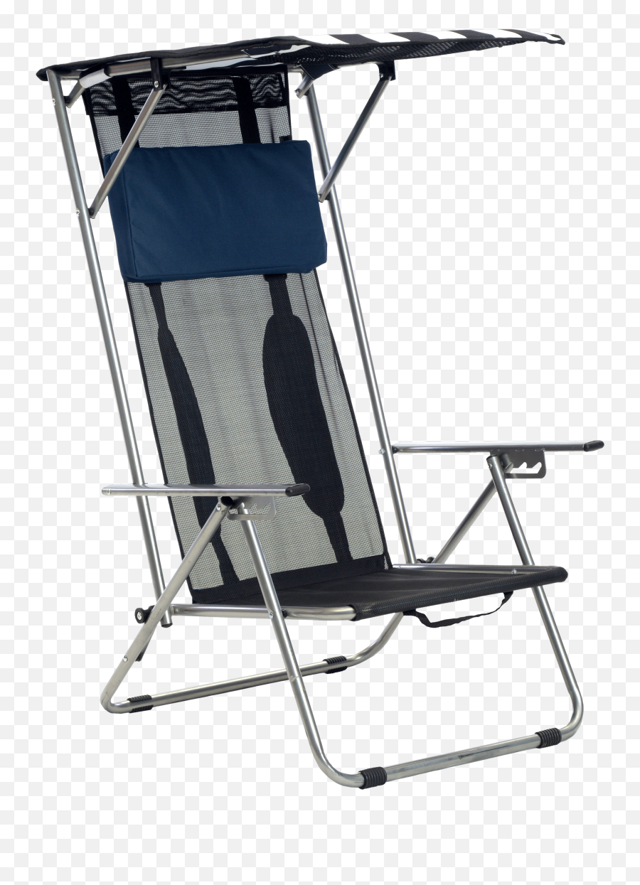 Beach Recliner Shade Folding Chair - Navywhite Walmartcom Beach Chairs With Canopy Png,Lawn Chair Png