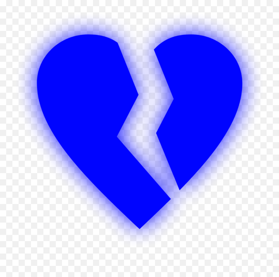 Heart Blue Neon Love Sticker By U200eu200eu200eu200e - Language Png,Broken Heart Emoji Transparent