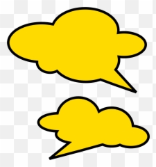 Speech Balloon Callout Clip Art - Yellow Thought Bubble Png