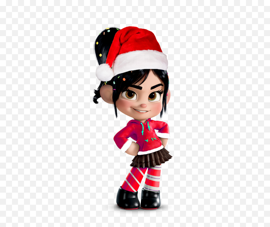 Vanellope In A Christmas Casual With Or Without Santa Hat - Ralph Png,Santa Hat With Transparent Background