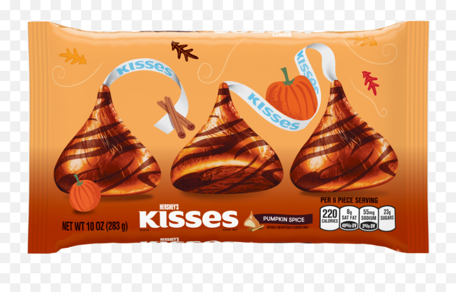 Pumpkin Spice Flavored Candies - Pumpkin Spice Hershey Kisses Png,Hershey Kiss Logo