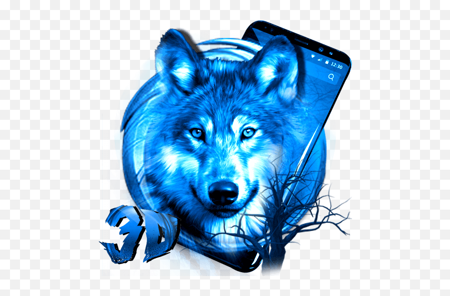 3d Ice Wolf Theme - Blue Noeon Wolf Png,3d Google Icon