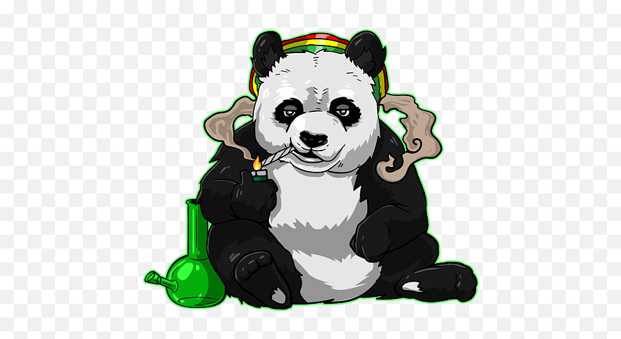 Funny Panda Bear Smoking Weed Cannabis Marijuana Stoner Gift Print Fleece Blanket - Panda Smoking Weed Png,Stoner Icon