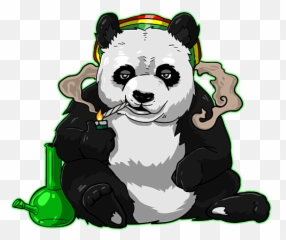 Funny Panda Bear Smoking Weed Cannabis Marijuana Stoner Gift Print Fleece Blanket - png