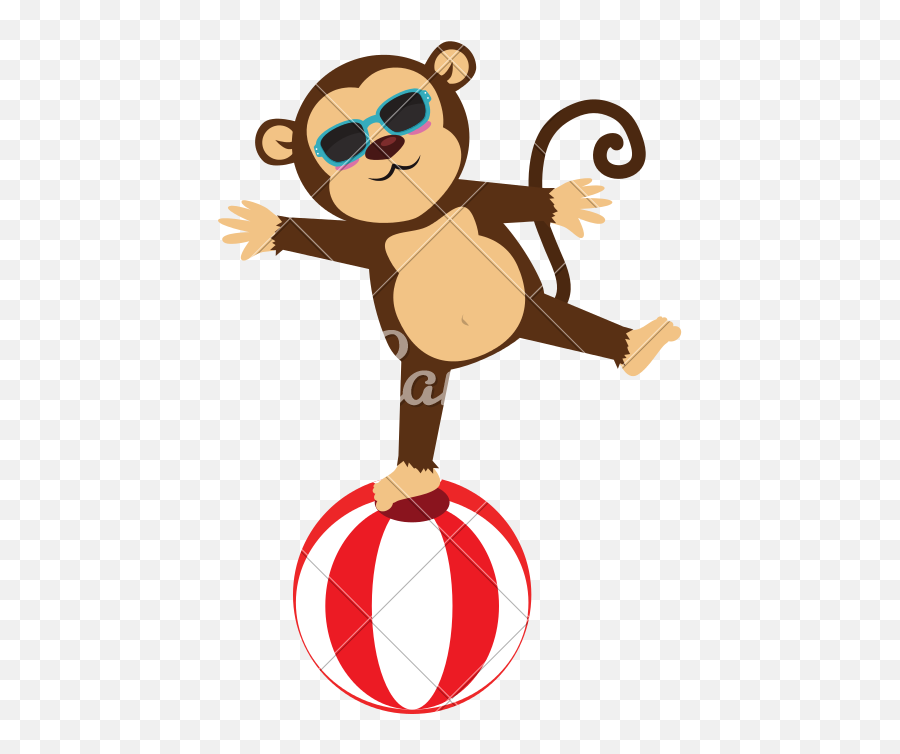 Circus Monkey Cartoon Icon Vector Illustration - Mono Circo Circus Monkey Clipart Png,Circus Icon