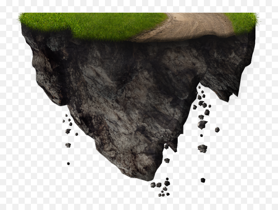 Floating Island With Falling Rocks Png - Transparent Floating Island Png,The Rock Png