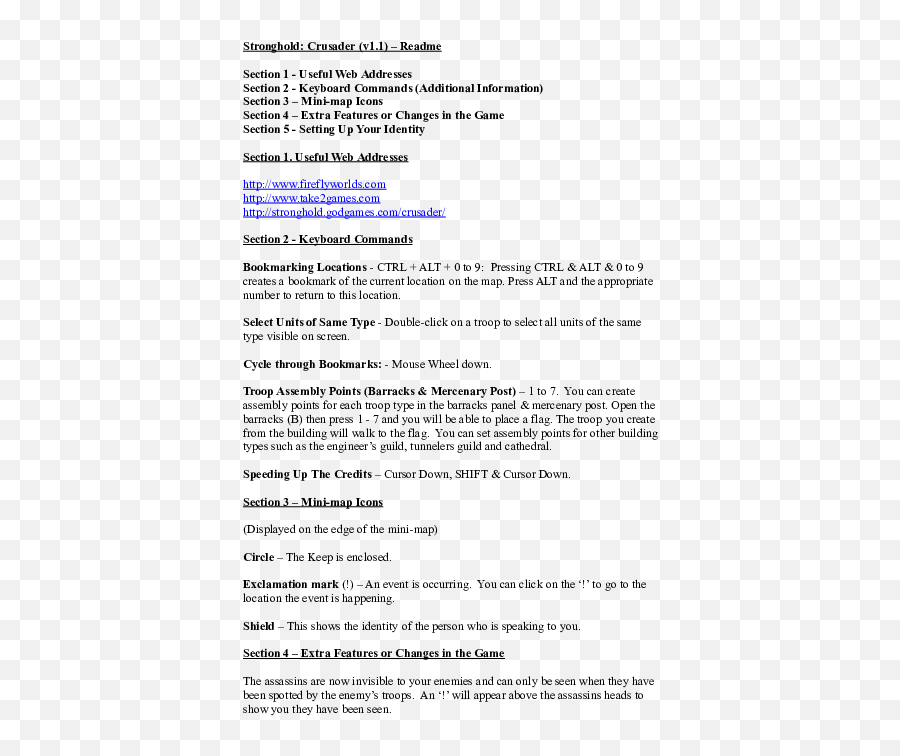 Doc Stronghold Crusader V11 U2013 Readme Section 1 - Useful Document Png,Crusader Icon