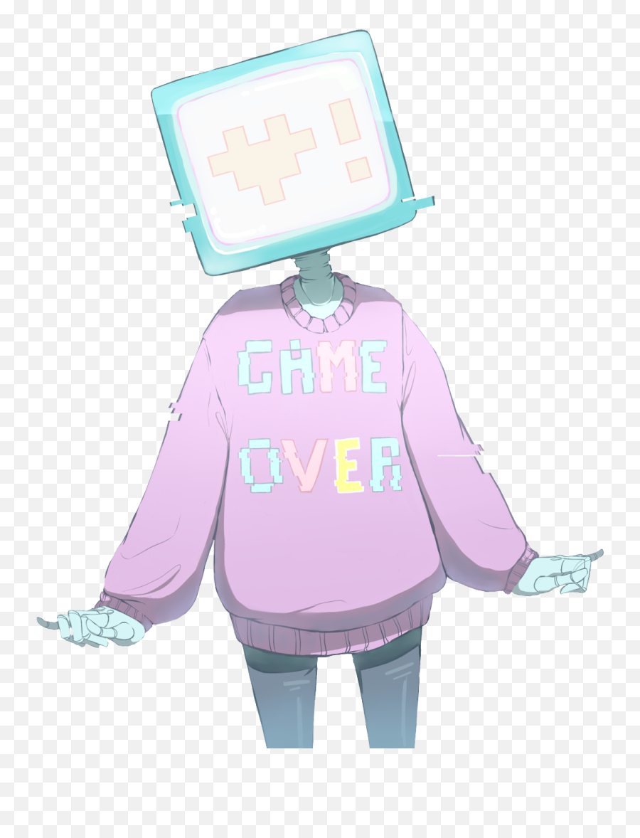 Download Pastel Game Over - Tv Head Transparent Png Image Tv Head Anime Girl,Game Over Png
