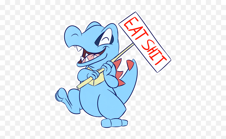Rude Totodile Sticker Pack - Cartoon Png,Totodile Png