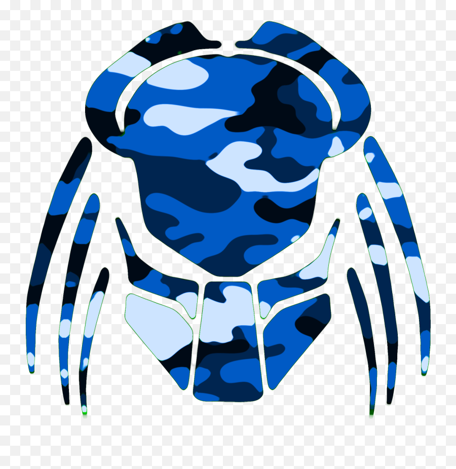 Cybergoth Cut Blue Camouflage - Predator Clip Art Png Predator Clipart,Camo Icon