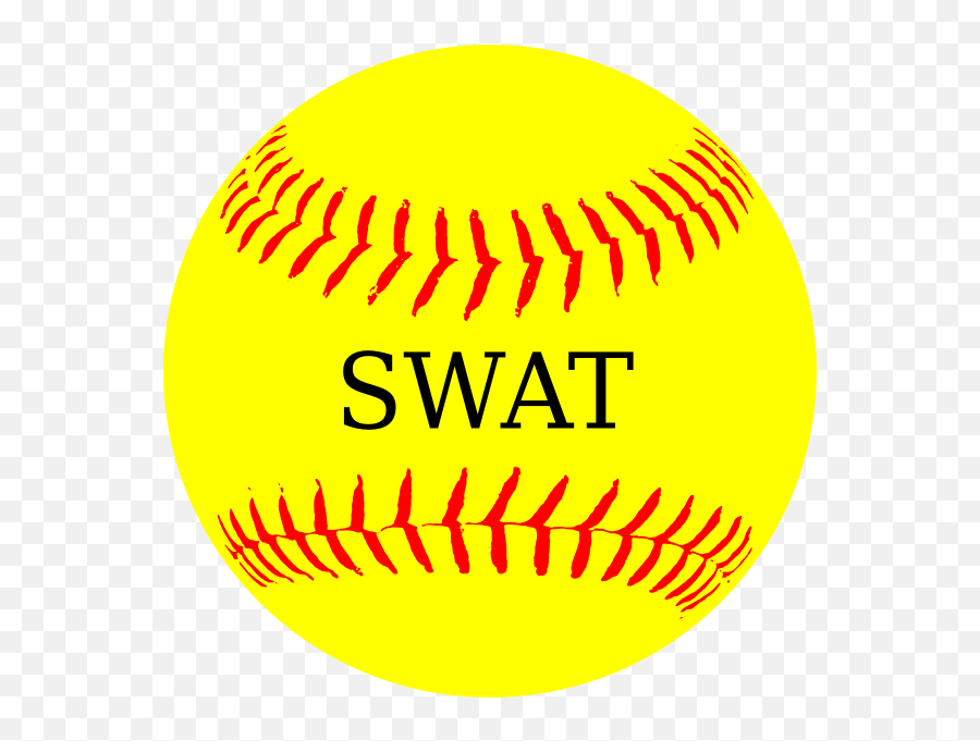 Softball Yellow Swat Clip Art - Vector Clip Art Softball With Black Background Png,Swat Png