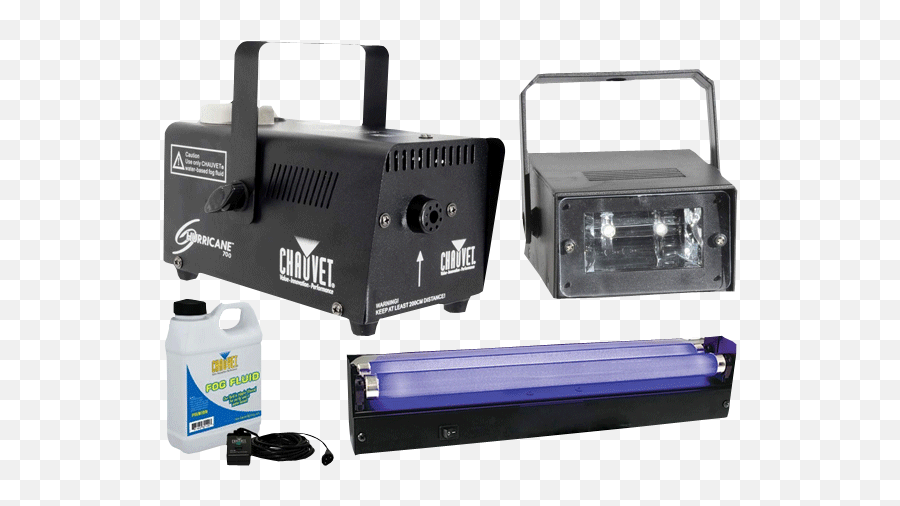 Halloween Blacklight Strobe U0026 Fog Machine Package - Chauvet Dj Hurricane 700 Fog Machine Png,Fog Effect Png