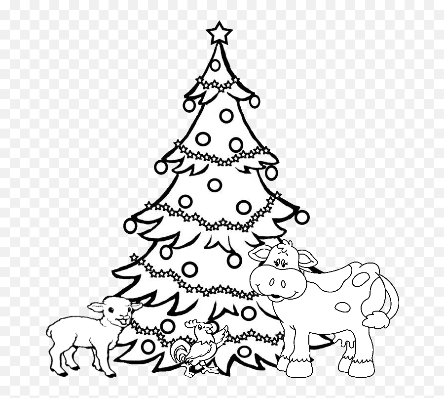 Download Xmas Animals Tree - Line Drawing Of Christmas Tree Christmas Tree Drawing Copy Png,Xmas Tree Png