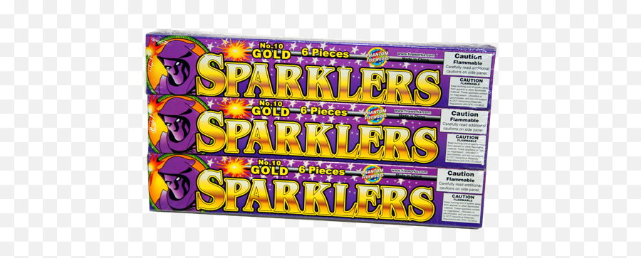 Novelties Sparklers 10 Gold Sparkler 6 Pieces Per Box - Phantom Fireworks Png,Sparklers Png