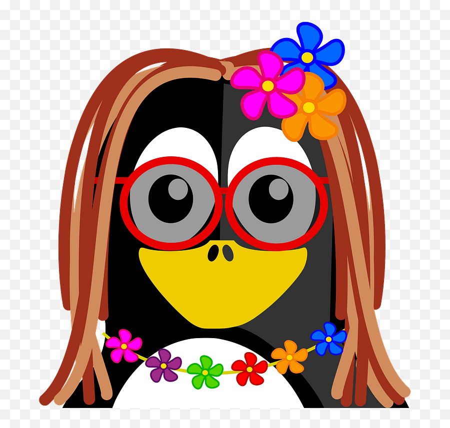 Hippie Penguin Clipart Free Download Transparent Png - Penguins,Hippie Png