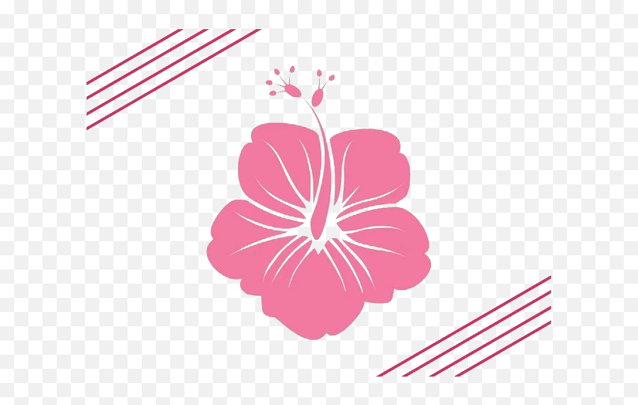 Hawaii Flower Silhouette Clip Art - Artistic Spring Pink Hawaiian Flower Vector Free Png,Hawaiian Flower Png