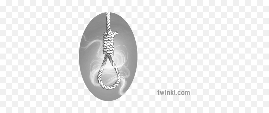 Treason Hanging Noose Black And White Illustration - Twinkl Monochrome Png,Noose Png