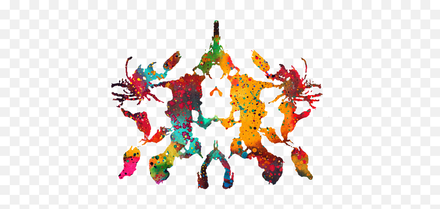 Rorschach Inkblot Testcard 10 T - Shirt Colorful Ink Blot Test Png,Ink Blot Png