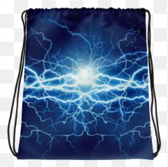Lightning Strike Drawstring Bag Png