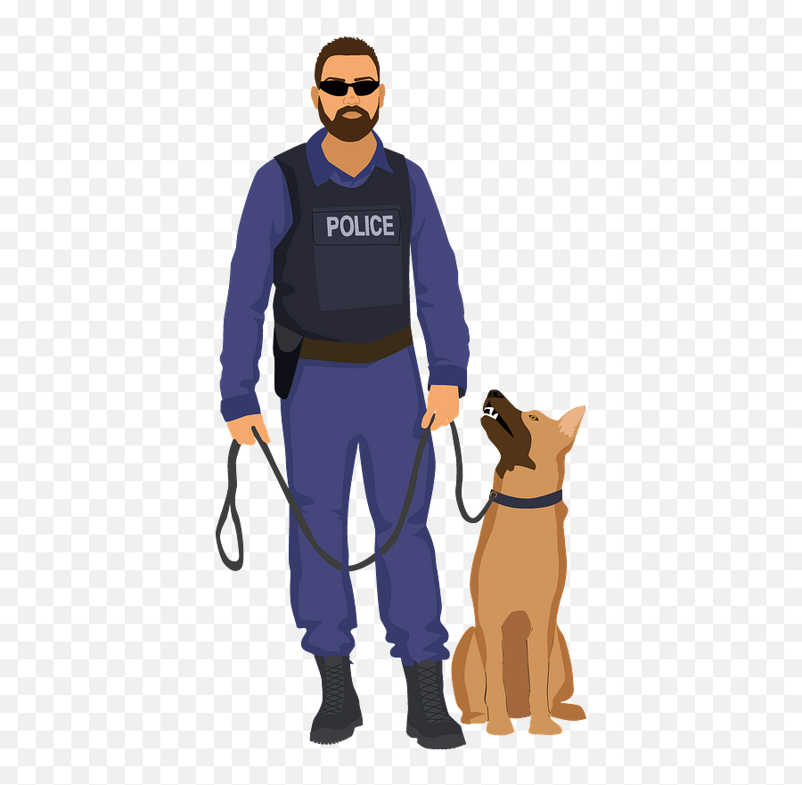 Policeman With A Dog Clipart - Police With Dog Clipart Png,Policeman Png