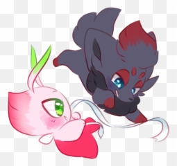 Zorua And Celebi Tumblr Pokemon Fictional - Zorua And Celebi Png,Celebi Png
