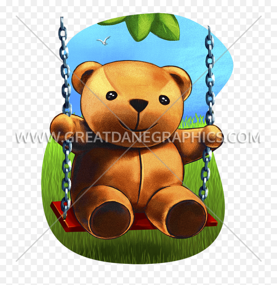 Swinging Teddy Bear Production Ready Artwork For T - Shirt Soft Png,Teddy Bear Transparent Background