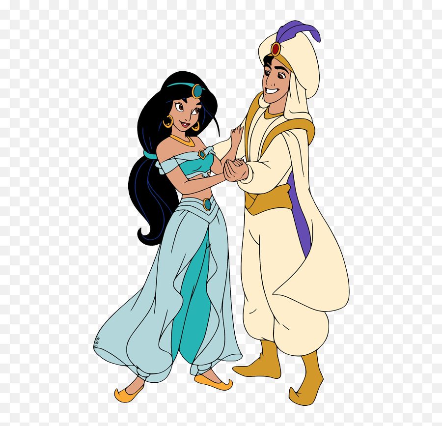 Aladdin And Jasmine Clip Art Disney Galore - Disney Aladdin And Jasmine Png,Aladdin Png