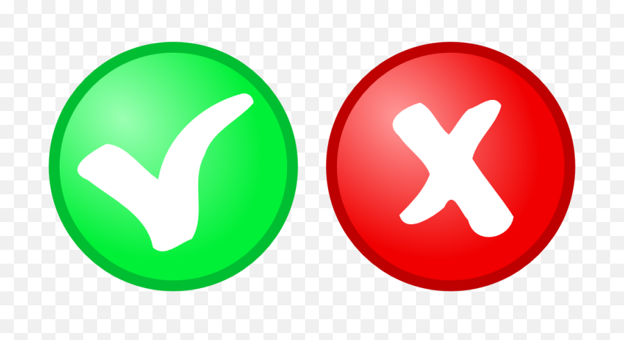 No Button Png 3 Image - Tick And Cross Clipart,Green Checkmark Transparent Background