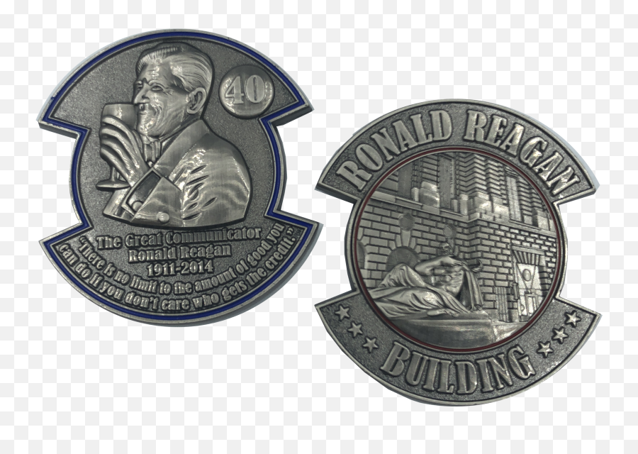 E - 016 Ronald Reagan 40 Challenge Coin Rrb Reagan Building Cbp Hq Solid Png,Ronald Reagan Png