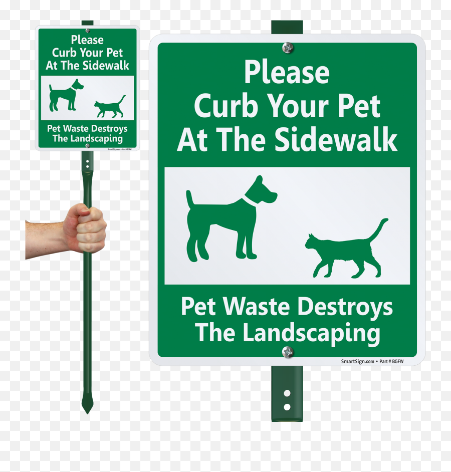 Lawnboss Sign U0026 Stake Kit Please Curb Your Pet - Curb Your Dog Signs Png,Dog Poop Png