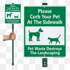 Lawnboss Sign U0026 Stake Kit Please Curb Your Pet - Curb Your Dog Signs Png,Dog Poop Png