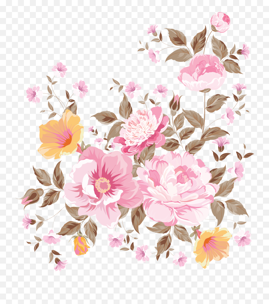 Vector Hand Painted Flowers Png - Beautiful Painting Flowers Background,Painted Flowers Png