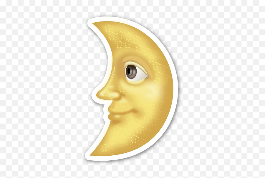 First Quarter Moon With Face - Lua Emoji Png,Moon Emoji Png