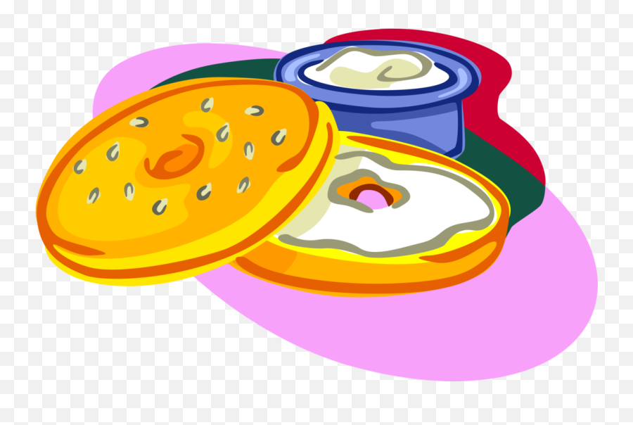 Bagels With Cream Cheese - Bagel Cream Cheese Cartoon Png,Cheese Vector Icon