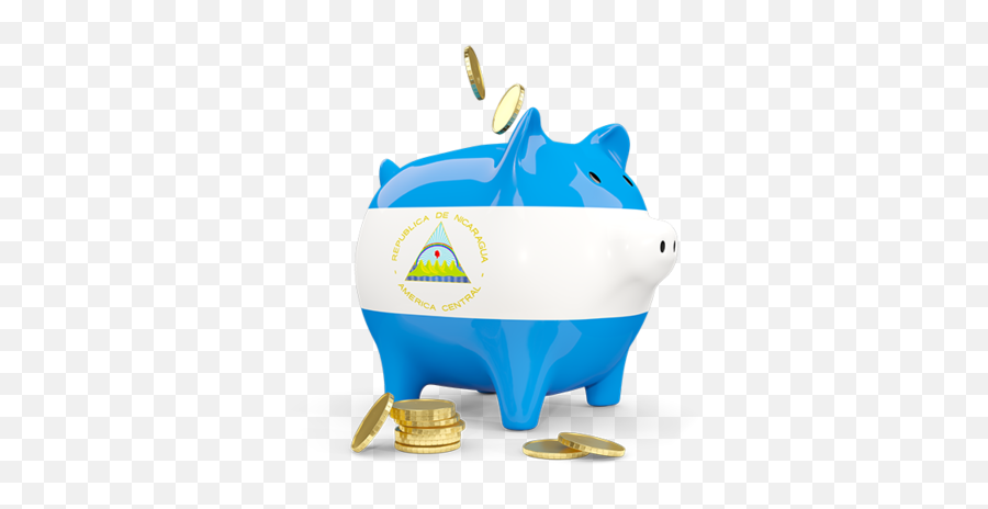 Piggy Bank Illustration Of Flag Nicaragua - Illustration Png,Blue Piggy Bank Icon