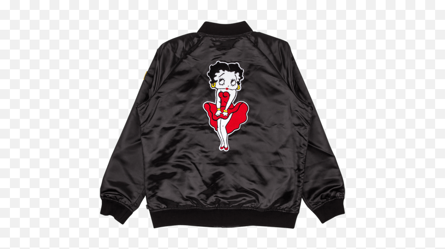 Supreme Betty Boop Satin Club Jacket - Long Sleeve Png,Icon Skull Jacket