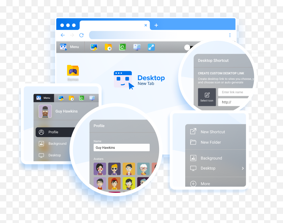 Desktop New Tab - Technology Applications Png,How To Create Shortcut Icon On Desktop