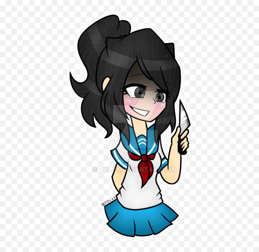 Yandere Chan Transparent - Cartoon Clipart Full Size Fictional Character Png,Yandere Simulator Icon