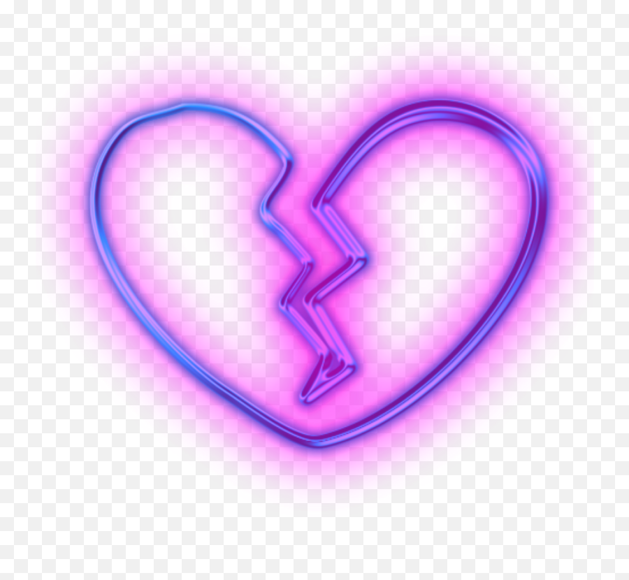 Broken Purple Heart Emoji - Neon Broken Heart Png,Purple Heart Emoji Png