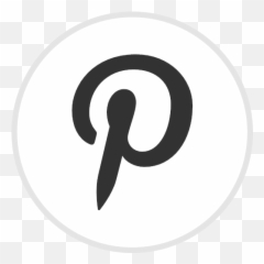 Online Pinterest Social Icon - Black White Social Media png