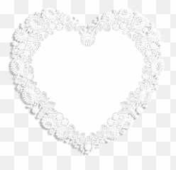 Download White Lace Heart Shape Frame - png