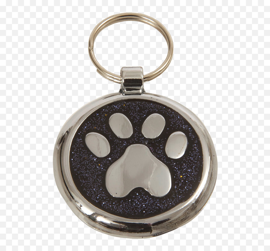 Luxury Glitter Black Glint Paw Print Designer Dog Tag Shimmer Range - Keychain Png,Glint Png