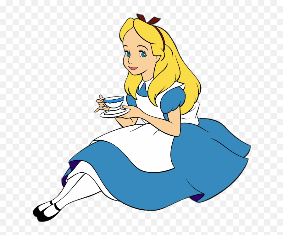 Alice Drinking Cup Of Tea Png Image