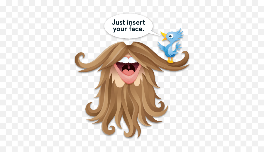 Free Printable Twitter Beard Photo Prop Make - Beard Photo Booth Prop Png,Photobooth Hearts Png