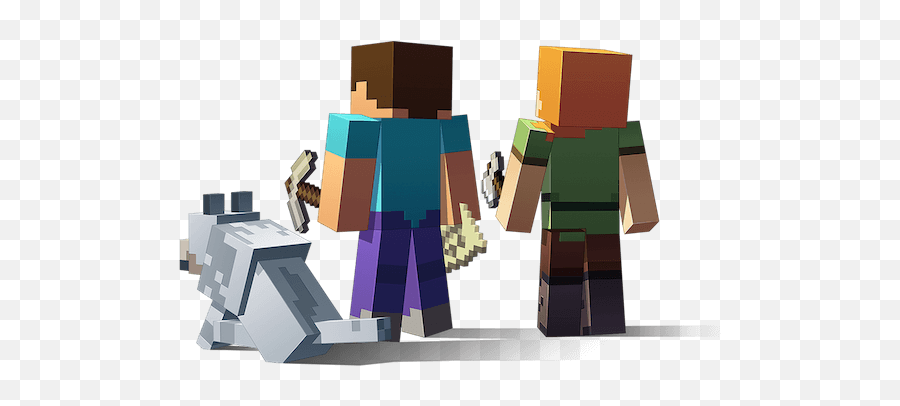 Steve Alex And A Wolf Looking Into The Distance Minecraft - Minecraft Animation Png,Minecraft Bed Png