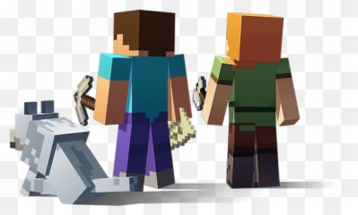 Steve Alex And A Wolf Looking Into The Distance Minecraft - Minecraft Animation Png,Minecraft Bed Png