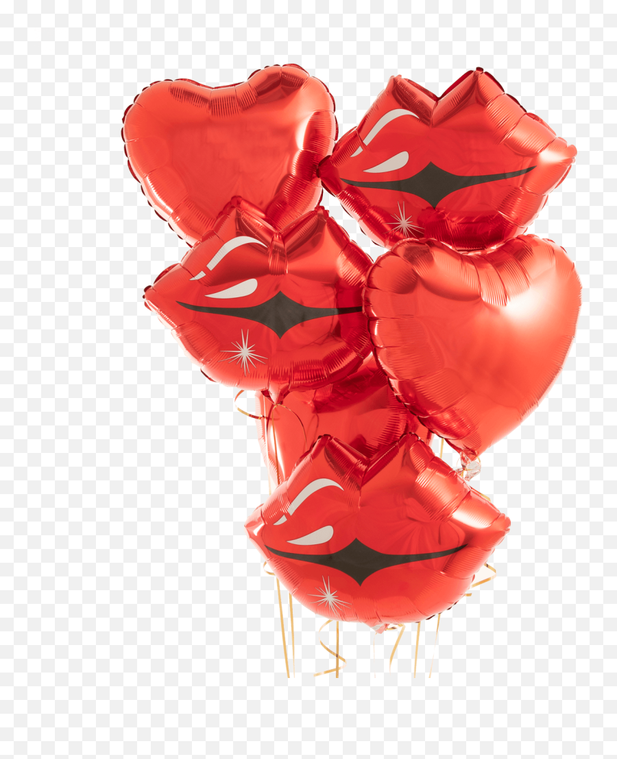Lips U0026 Hearts Half Dozen Helium Filled Balloon Bouquet - Heart Png,Half Heart Png