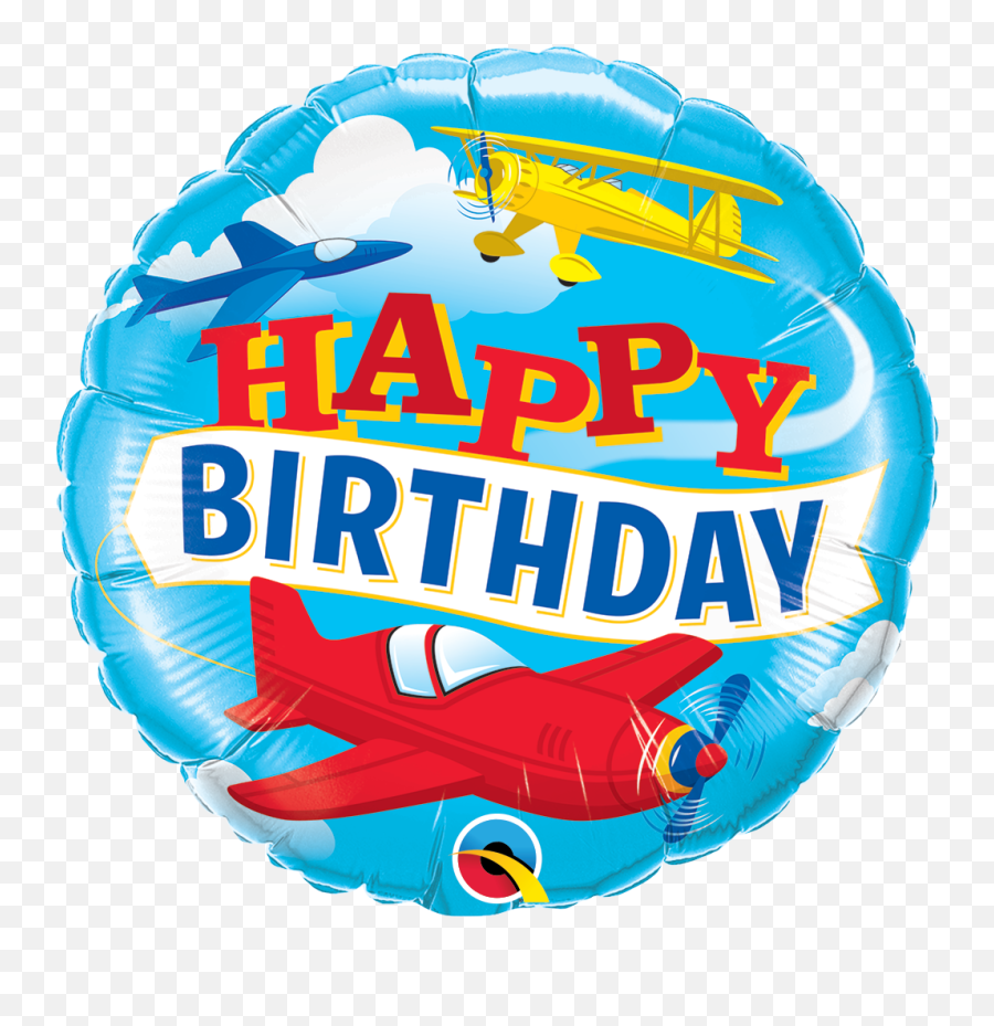 18 Birthday Airplane Foil Balloon Bargain Balloons - Happy Birthday Plane Balloon Png,Happy Birthday Balloons Png